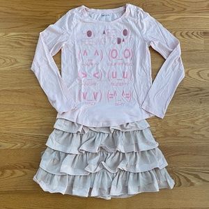 Gapkids NWT Ruffled Skirt + Long-Sleeve Top XXL (14-16)